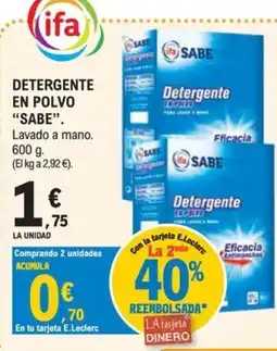 E.Leclerc ifa Detergente en polvo SABE oferta