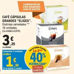 E.Leclerc Eliges café cápsulas grandes oferta