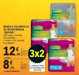 E.Leclerc depend braga o calzoncillo de incontinencia oferta
