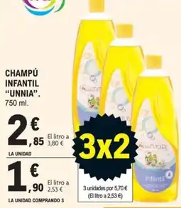 E.Leclerc Unnia champú infantil oferta