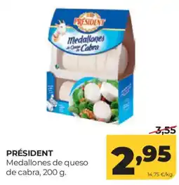 Alimerka President medallones de queso de cabra oferta