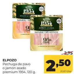 Alimerka Elpozo pechuga de pavo o jamón asado premium 1954 oferta