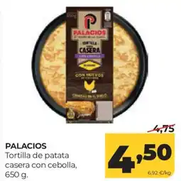 Alimerka Palacios tortilla de patata casera con cebolla oferta