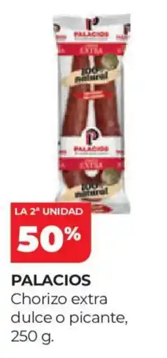 Alimerka Palacios chorizo extra dulce o picante oferta