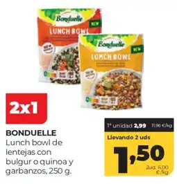 Alimerka Bonduelle lunch bowl de lentejas con bulgur o quinoa y garbanzos oferta