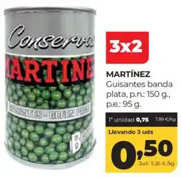 Alimerka Martínez guisantes banda plata oferta