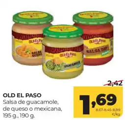 Alimerka Old el paso salsa de guacamole, de queso o mexicana oferta