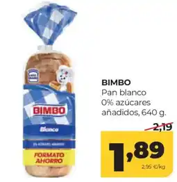 Alimerka Bimbo pan blanco oferta