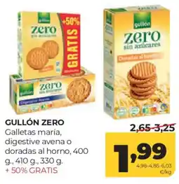Alimerka Gullón zero galletas maría digestive avena o doradas al horno oferta