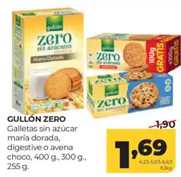 Alimerka Gullón zero galletas sin azúcar maría dorada, digestive o avena choco oferta