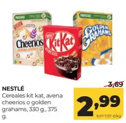 Alimerka Nestlé cereales kit kat, avena cheerios o golden grahams oferta