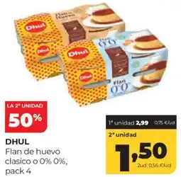 Alimerka Dhul flan de huevo clasico o 0% 0% oferta