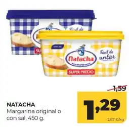 Alimerka Natacha margarina original o con sal oferta