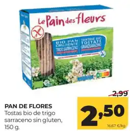 Alimerka Le Pain des fleurs tostas bio de trigo sarraceno sin gluten oferta