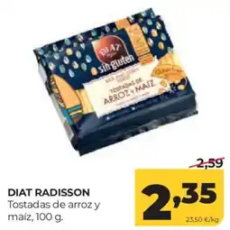 Alimerka Diat radisson tostadas de arroz y maiz oferta