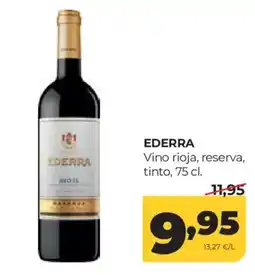 Alimerka Ederra vino rioja reserva tinto oferta
