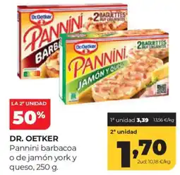 Alimerka Dr. Oetker Pannini barbacoa o de jamón york y queso oferta