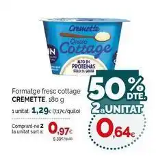 Condis Cremette - formatge fresc cottage oferta