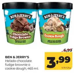 Alimerka Ben & Jerry's helado chocolate fudge brownie o cookie dough oferta