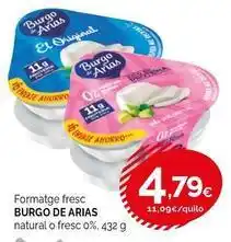 Condis Burgo de arias - formatge fresc natural o fresc 0% oferta