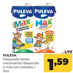 Alimerka Puleva preparado lácteo crecimiento+desarrollo o max con cereales oferta