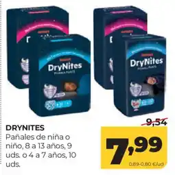 Alimerka DryNites Pañales de niña o niño oferta