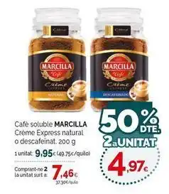 Condis Marcilla - café soluble crème express natural o descafeinat oferta