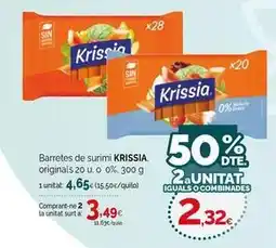 Condis Krissia - barretes de surimi originals oferta