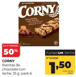 Alimerka Corny barritas de chocolate con leche oferta