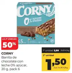 Alimerka Corny barrita de chocolate con leche 0% azúcar oferta