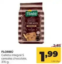 Alimerka Florbú galleta integral 5 cereales chocolate oferta