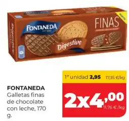 Alimerka Fontaneda galletas finas de chocolate con leche oferta