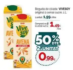 Condis Vivesoy - beguda de civada original o sense sucre oferta