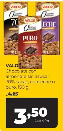 Alimerka Valor chocolate con almendra sin azucar oferta