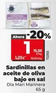 Dia Dia mari marinera - sardinillas en aceite de oliva bajo en sal oferta