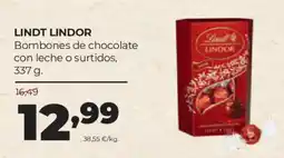 Alimerka Lindt Lindor bombones de chocolate con leche o surtidos oferta