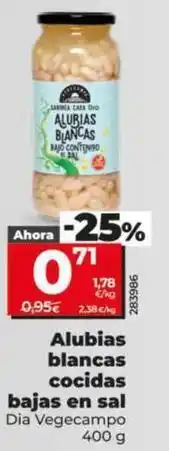 Dia Dia vegecampo - alubias blancas cocidas bajas en sal oferta