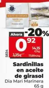 Dia Dia mari marinera - sardinillas en aceite de girasol oferta