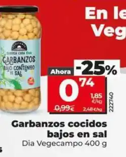 Dia Dia vegecampo - garbanzos cocidos bajos en sal oferta