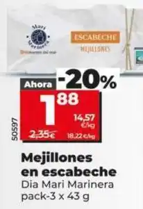 Dia Dia mari marinera - mejillones en escabeche oferta