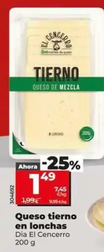 Dia Dia el cencerro - queso tierno en lonchas oferta