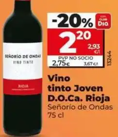 Dia Señorío de ondas - vino tinto joven d.o.ca. rioja oferta