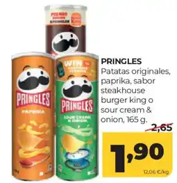 Alimerka Pringles patatas originales paprika sabor steakhouse burger king o sour cream & onion oferta