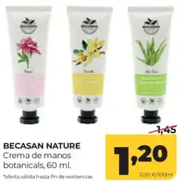 Alimerka Becasan Nature Crema de manos botanicals oferta