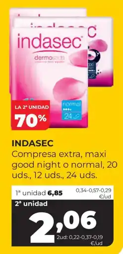 Alimerka indasec compresa extra maxi good night o normal oferta