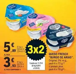 E.Leclerc Burgo de arias - queso fresco original, 0% o protein pus oferta