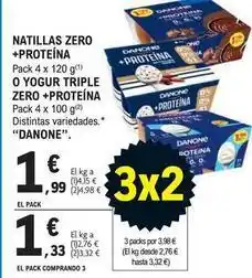 E.Leclerc Danone - natillas zero + proteina o yogur triple zero + proteina oferta