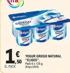 E.Leclerc Eliges - yogur griego natural oferta