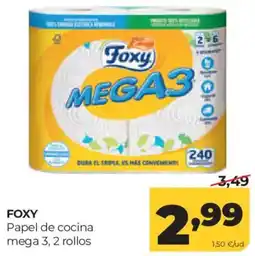 Alimerka Foxy papel de cocina mega 3 oferta