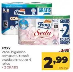 Alimerka Foxy papel higiénico compact ultrasoft o seda ph neutro oferta